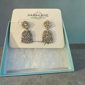 Park Lane Silver-Tone Crystal Cluster Drop Earrings